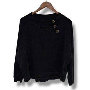 Free People We The Free Women's Pullover Sweater Black *Flawed Size M 25 x 23